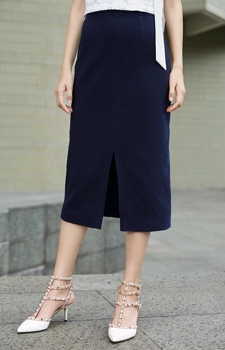 【商场同款】哥弟女装 半身长裙隐形拉链包臀裙200315