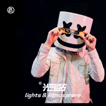 Marshmallow DJ music dance will glow headgear marshmello Halloween EL mask EVA top 100 electronic music festivals