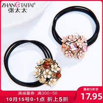 Leather band high elastic durable black hair rope ins Net red ball head Hairband head rope thick ponytail temperament headwear