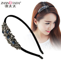 Mrs Zhang ancient style hair hoop Female hair jewelry Metal rhinestone hairpin hairpin hair bangs clip Pressure hair front clip top clip headdress