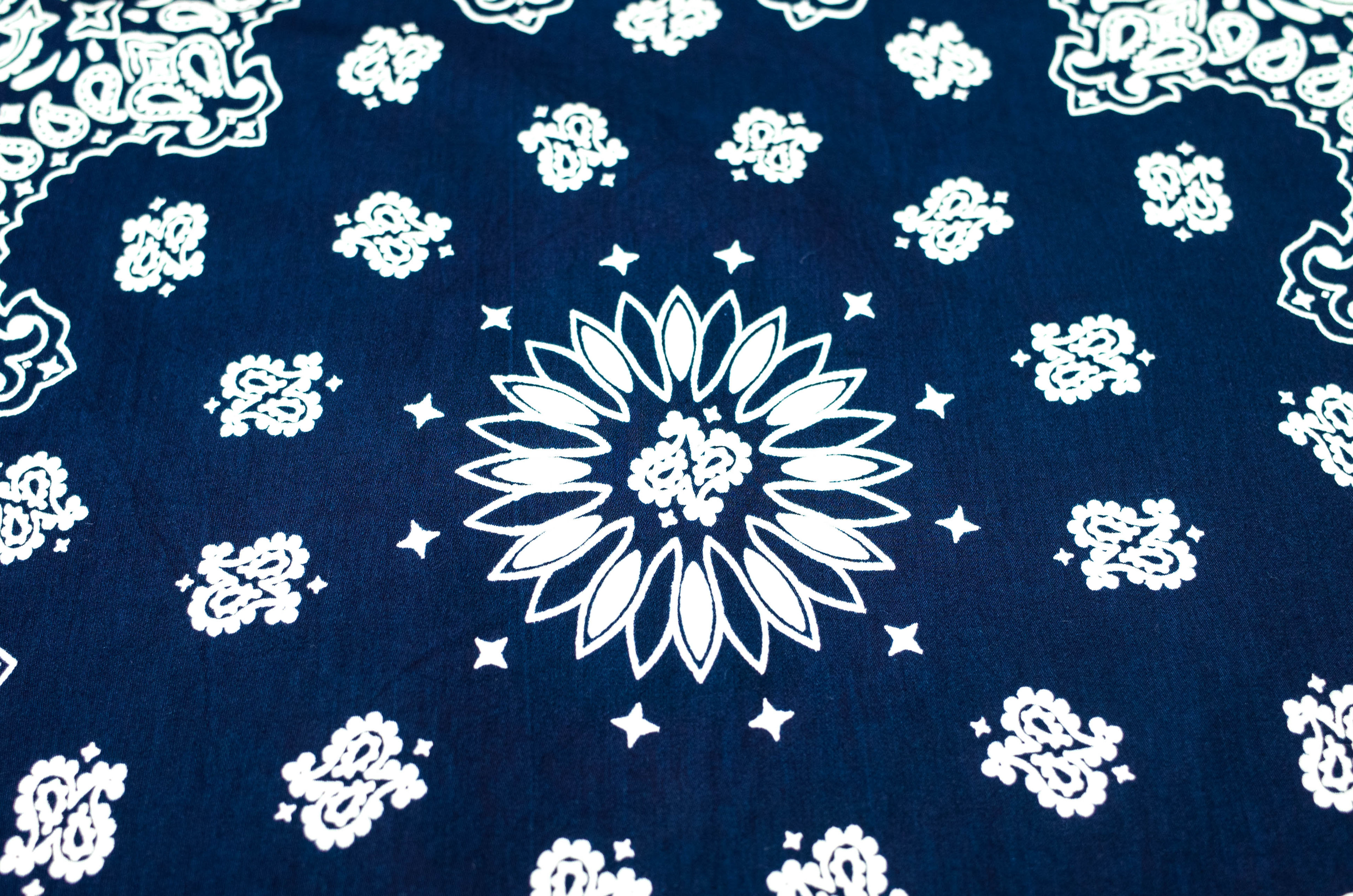 indigowhale 植物蓝染纯手工indigo拔染bandana美式复古方巾