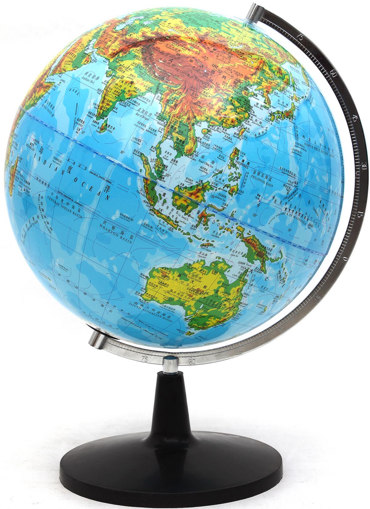 32cm高清大号平面地形地貌地理教学用地球仪2017房摆件