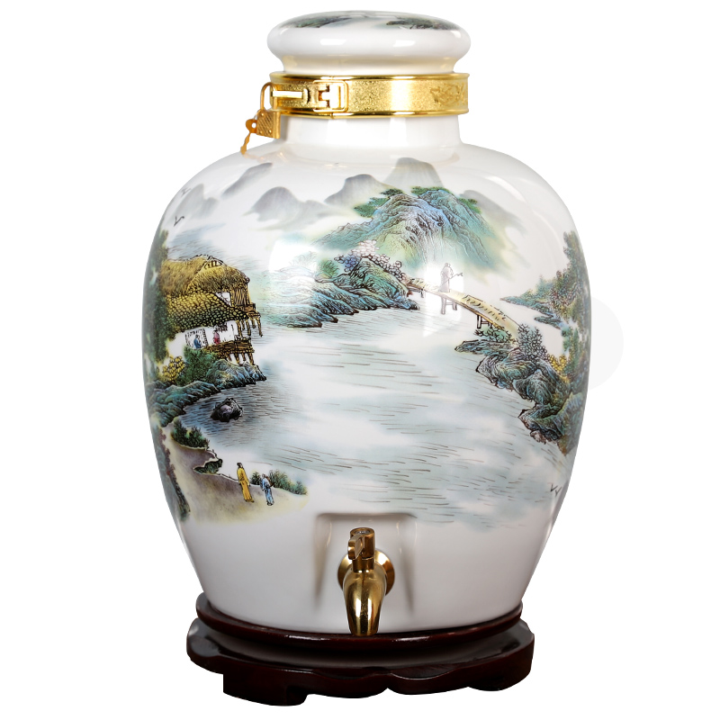 Ceramic jar high leucorrhea furnishing articles leading base wine mercifully wine bottle it (jin