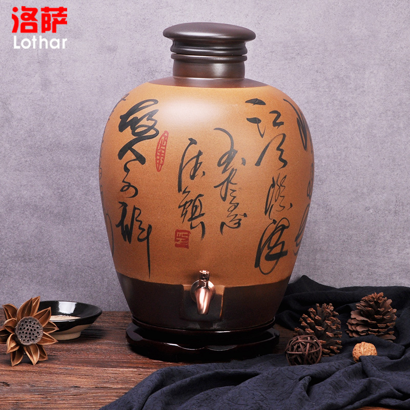 Jingdezhen ceramic jars 10 jins 20 jins 30 jins 50 kg terms bottle wine bottle it storing wine cask wine jars