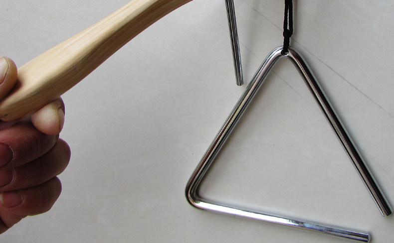 学生三角铁乐器 奥尔夫打击乐器10寸小学生音乐三角铃