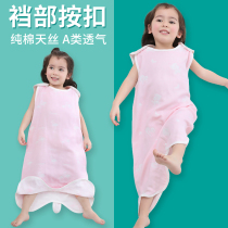 Baby sleeping bag summer thin baby cotton gauze vest spring and autumn large childrens air-conditioned room anti-kick quilt four seasons