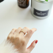 Because of the lack of Sting vintage opening ring Wild matte metal hollow triangle opening cold wind ring ring