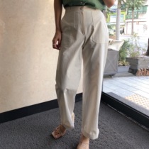 (Spot second hair) Joo Korean cotton personality pocket design loose casual womens pants D