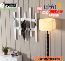 Coat rack Solid wood European style bedroom creative wall hanging multi-functional white shelf Modern simple paint hanging rack