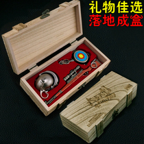 Jedi escape around games eating chicken AWM98K sniper rifle model helmet pan Wooden box model gift