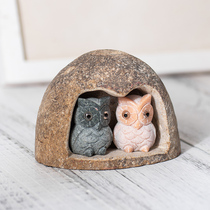 Stone Yin Japanese House owl ornaments home Stone jewelry creative cute living room personality home decoration gift accessories