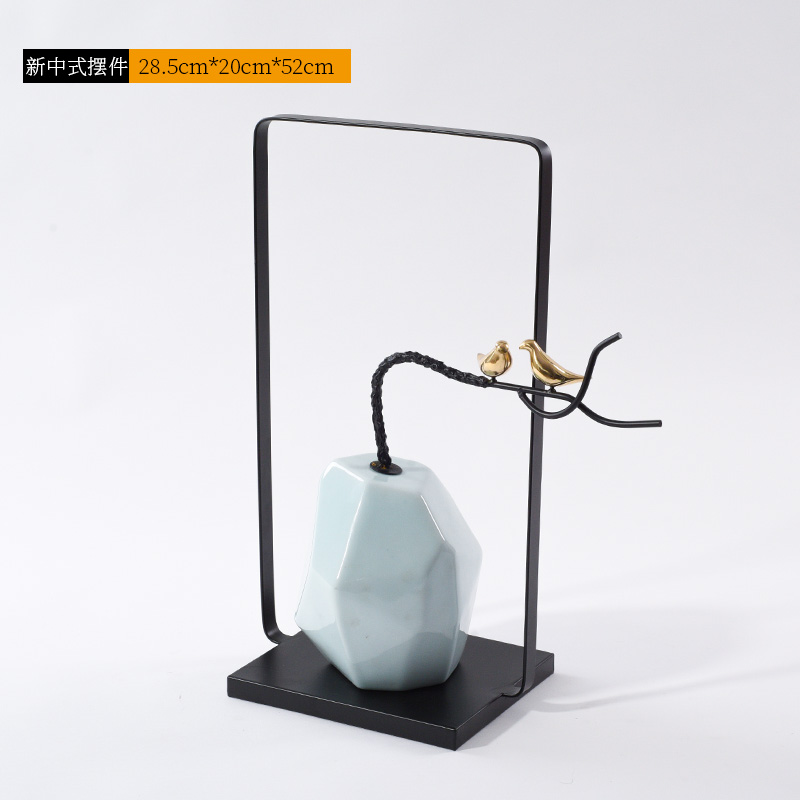 New Chinese style example room porch place hotel club creative partition soft outfit ceramic rockery zen sitting room decoration
