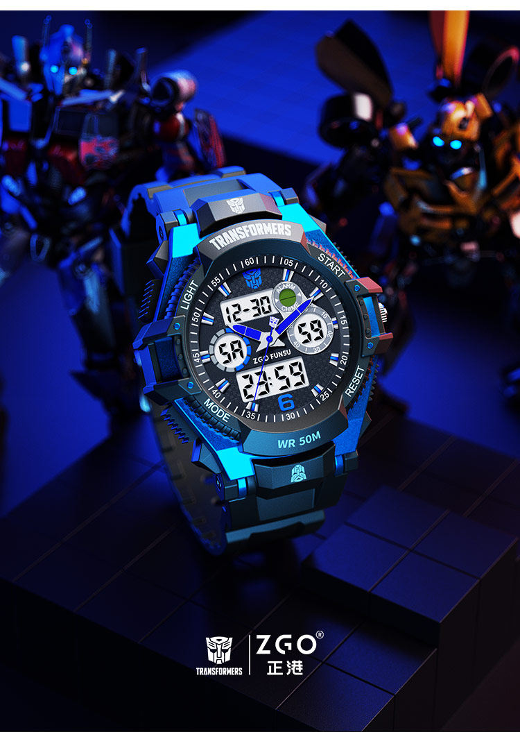 变形金刚儿童手表男生防水小学生潮流运动10岁以上男童男孩电子表