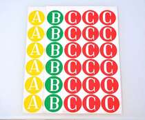 Diameter 38mm large sticker letter ABC phase sequence voltage self-adhesive label paper round paste logo