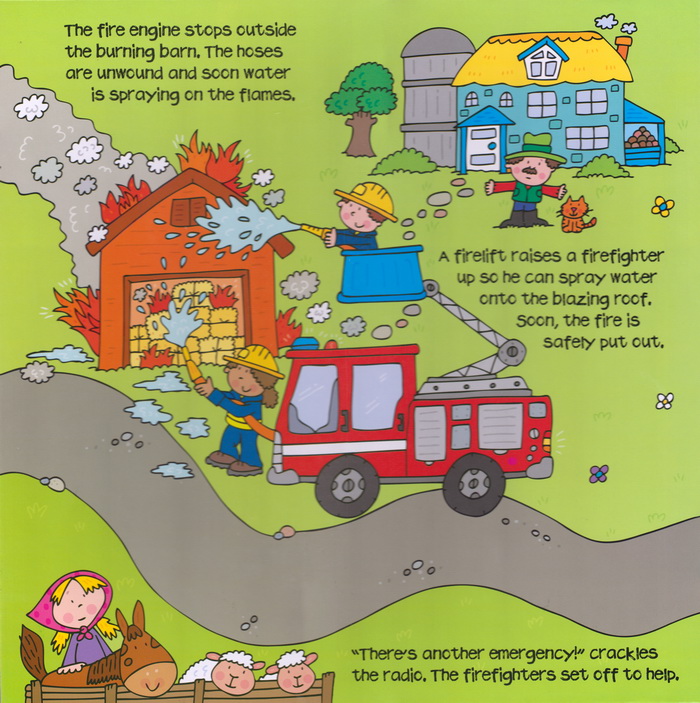 fire engine 英文原版绘本 消防车 儿童折叠立体纸板