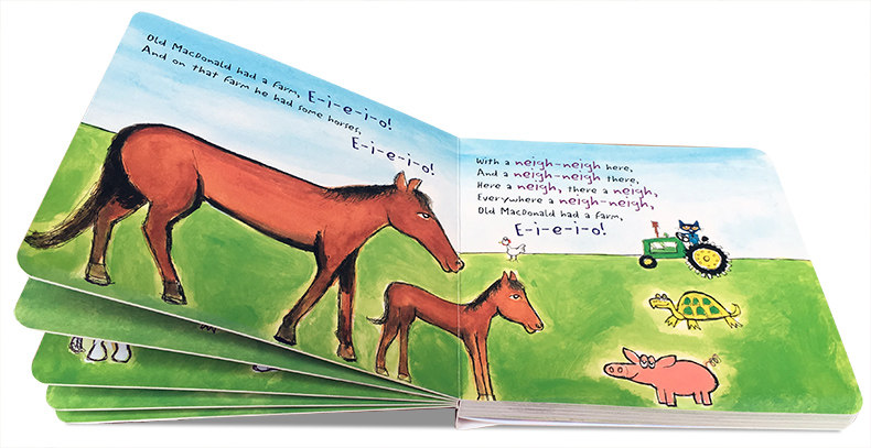 the cat: old macdonald had a farm board book 皮特猫 童谣绘本 i