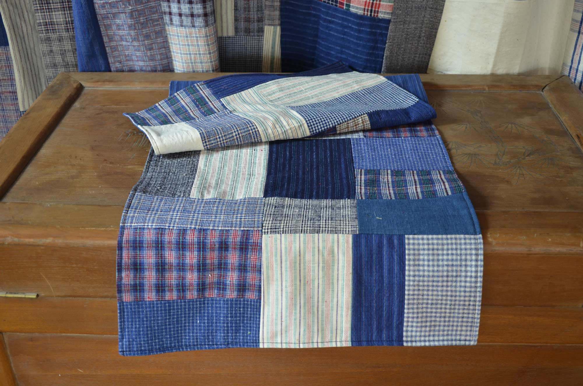 中式田园手工土布拼布桌旗餐垫茶席禅意桌布