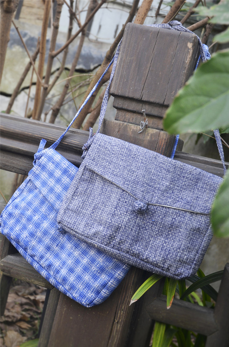 丹凤创意:上海手织布粗布手工包包收纳包夹棉横款斜挎包单肩包_7折