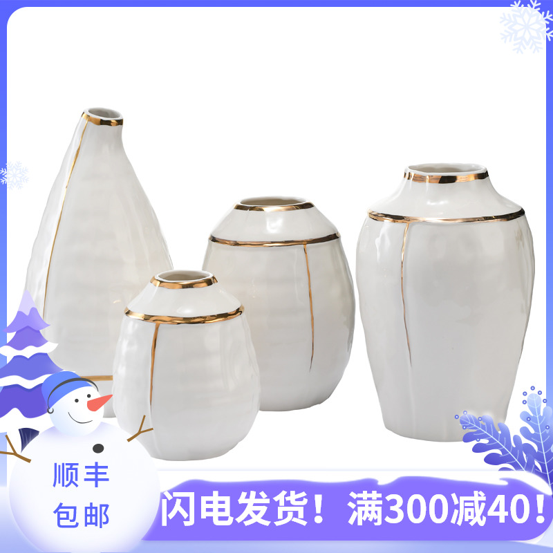 Ceramic cubic European vase large sitting room flower arranging dried flower vase creative I household adornment furnishing articles