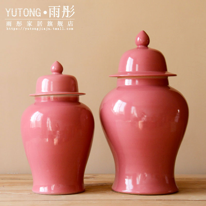 Jingdezhen ceramic vase furnishing articles red sitting room grain dry flower flower vase porch receive ideas