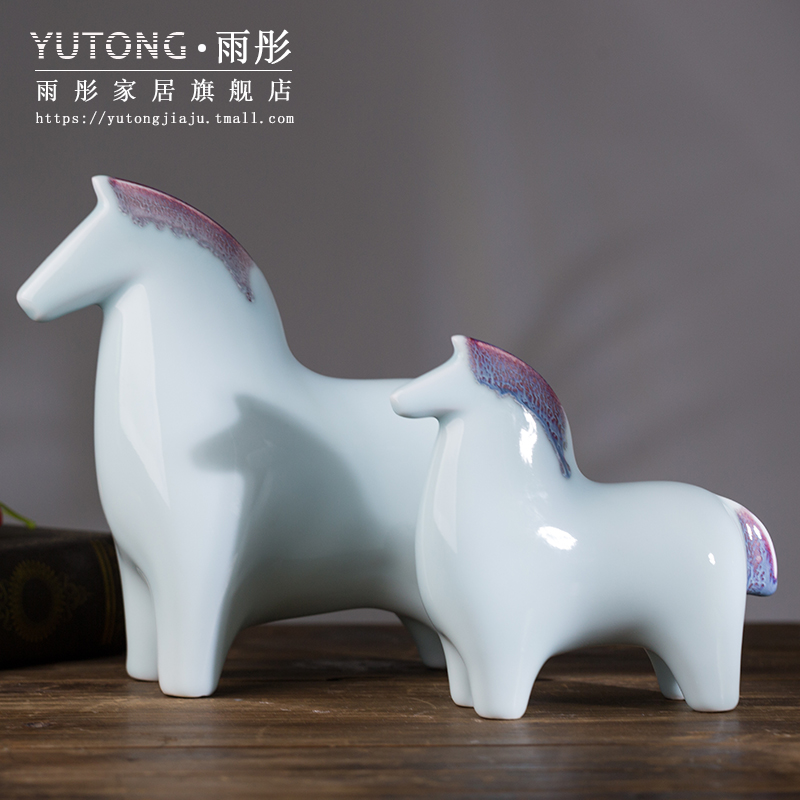 Horse furnishing articles ceramics handicraft sitting room porch ark, office desktop home decoration