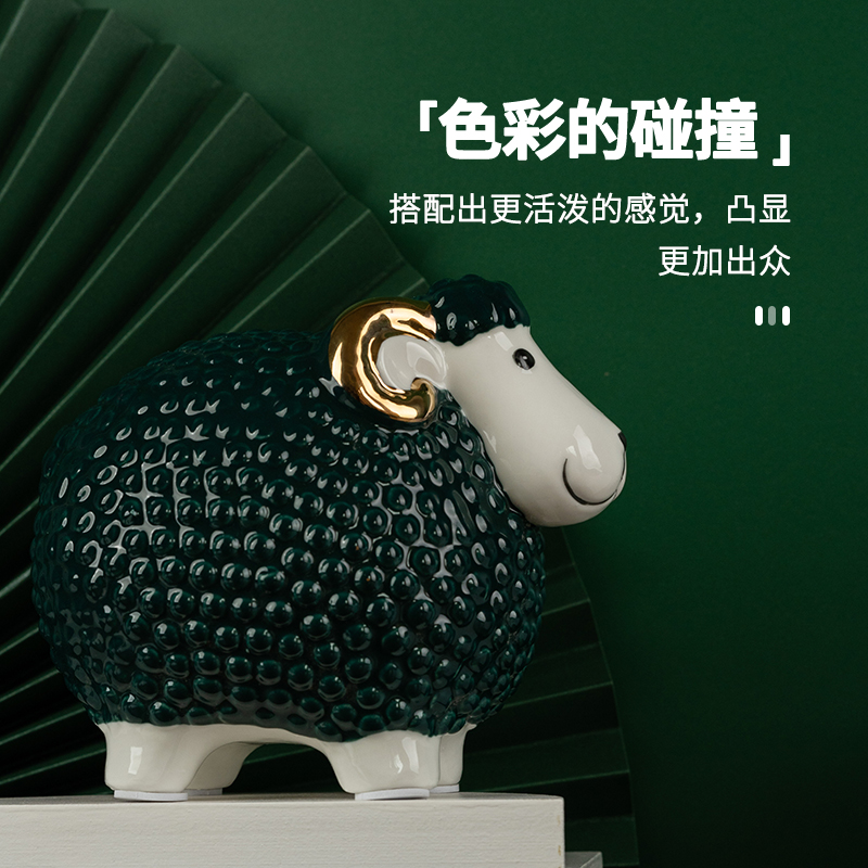 The Sheep furnishing articles ceramics handicraft three Yang kaitai living room office zodiac Sheep ceramic furnishing articles household act the role ofing is tasted