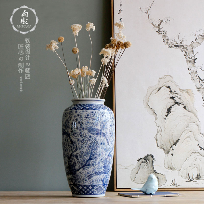 Beaming new Chinese blue and white porcelain is jingdezhen ceramic vase the magpies name plum zen sitting room place flower arrangement