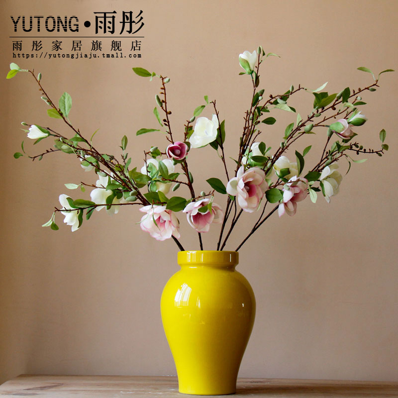 Rain tong home | jingdezhen ceramics high temperature high single glaze porcelain bottle expressions using pot - bellied flower ceramic decorative vase