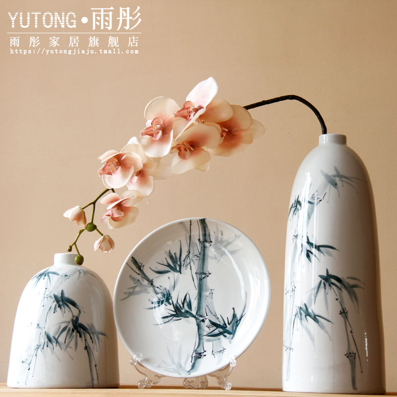 Jingdezhen ceramic vase furnishing articles hand - made desktop household water raise flowers, dried flowers, flower arrangement sitting room hang dish ornaments