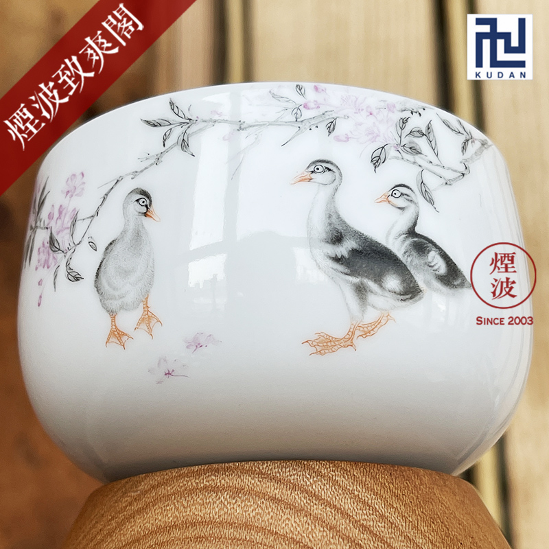 Jingdezhen nine calcinations hand - made color ink painters spend porcelain hand duck furnace type cup cup sample tea cup