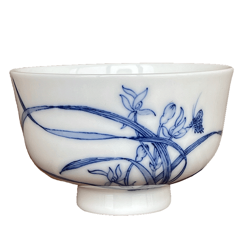 Jingdezhen nine calcinations hand - made blue - and - white porcelain hand refers to butterfly pressure hand cup tea cups