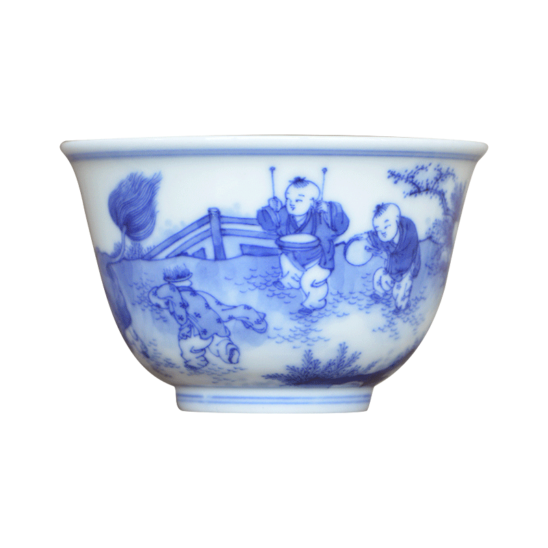 Jingdezhen lesser RuanDingRong com.lowagie.text.paragraph made lesser blue baby play five lion dance koubei