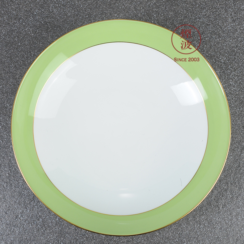 German mason MEISSEN porcelain Paris single glaze grass green paint continental plates deep plate of 225 mm