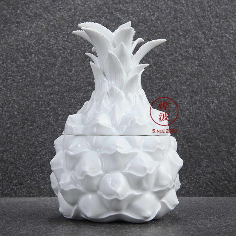 German mason MEISSEN porcelain white series pineapple storage tank receive a case caddy fixings