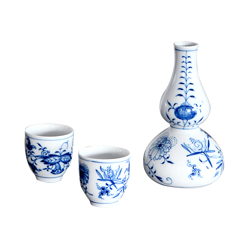 German MEISSEN porcelain mason blue onion series a pot of two cups of black wine suits for