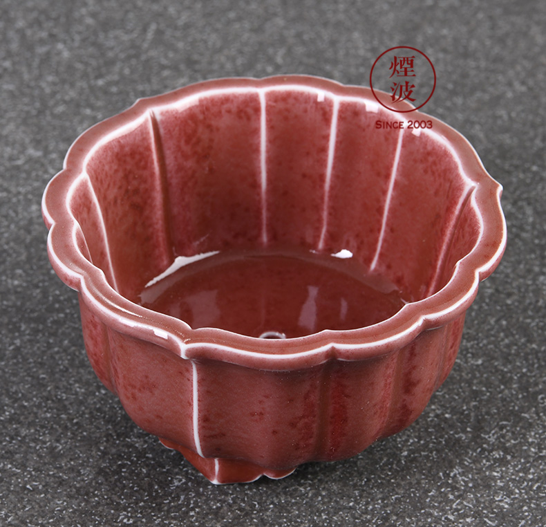 Those jingdezhen spring auspicious jade Zou Jun red porcelain up system have the meaty plant flower pot