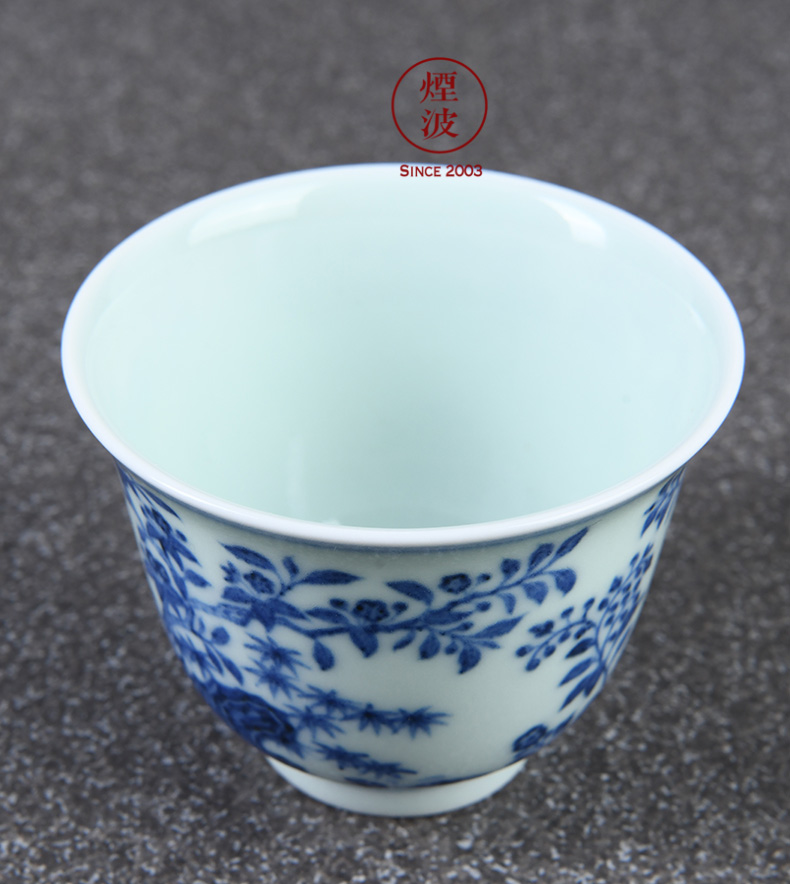 Those hidden up porcelain jingdezhen sleep mountain type of idle movement of spring scenery figure sample tea cup tea cups