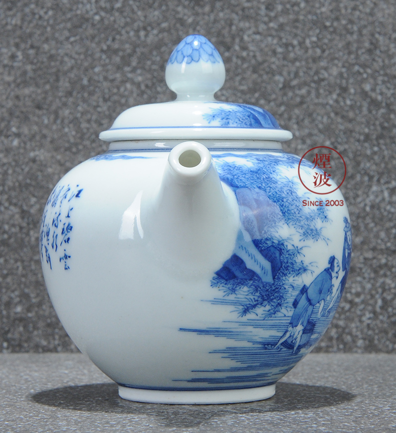 The smoke jingdezhen fishermen 's music teapot CiHu lesser RuanDingRong made lesser model