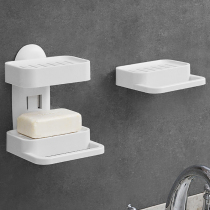 Day-style minimalist hollowed-out single double layer towel rack draining soap case toilet wall-mounted free-to-punch creative soap holder