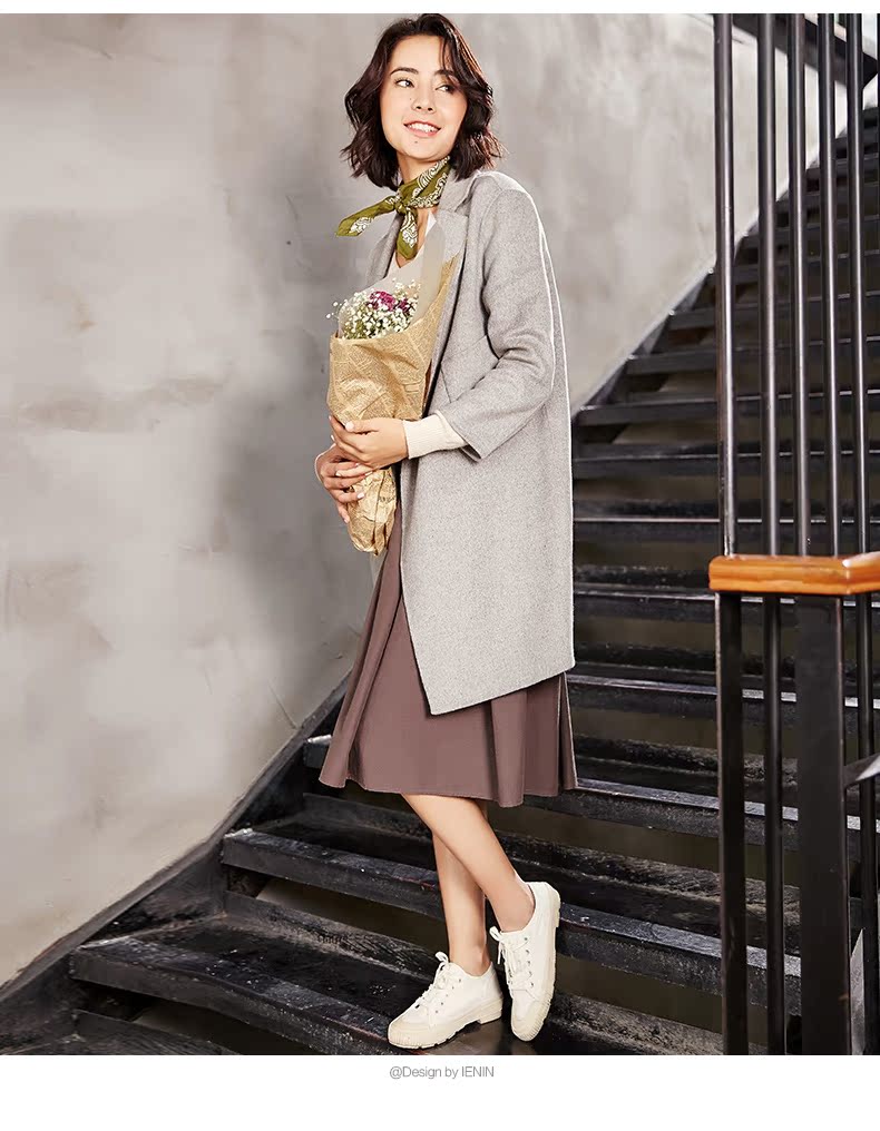 真情告白2017秋冬女装新品韩国中长款双面呢羊绒大衣修身妮子外套