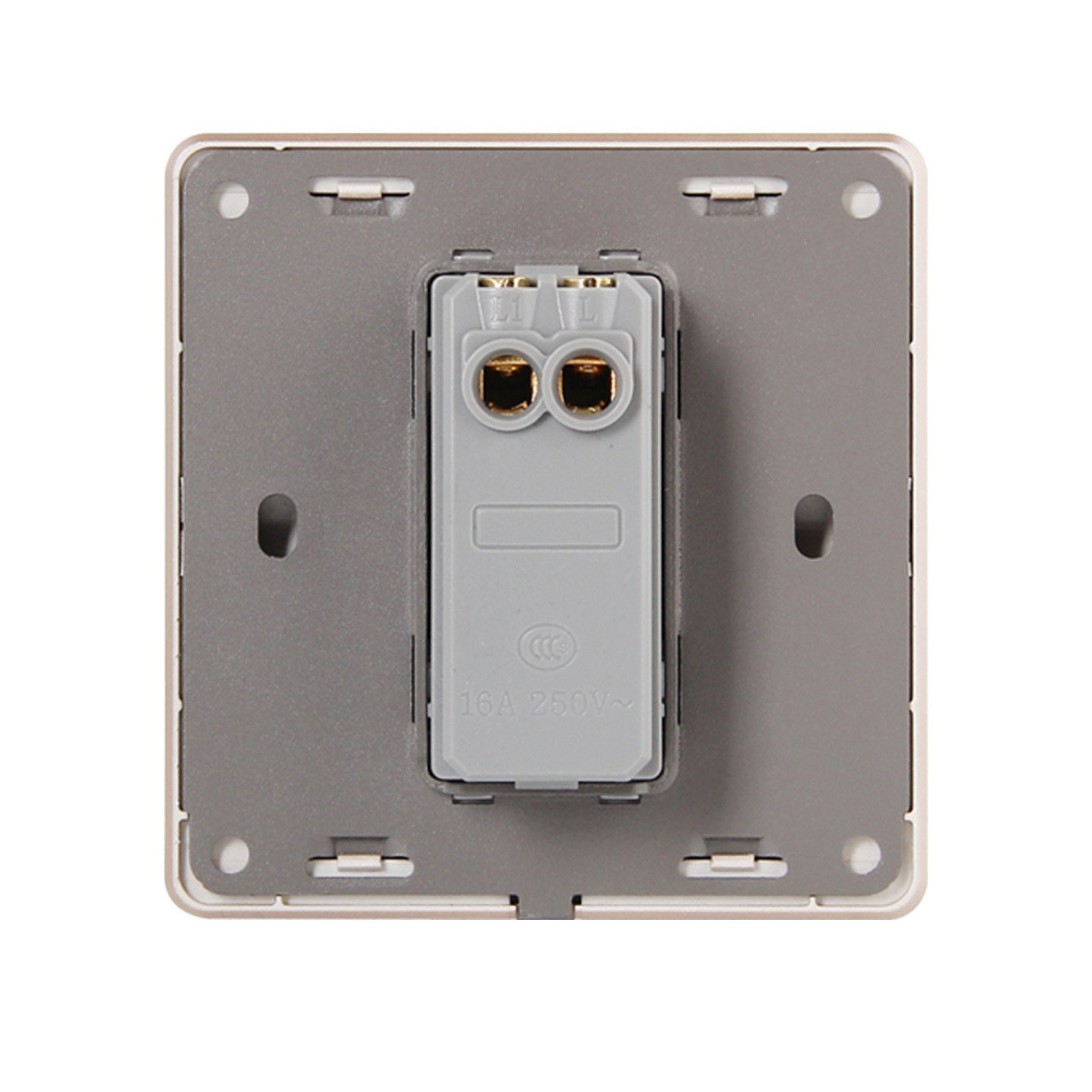 【全新大板】86型一开单控开关 单联单控墙壁开关插座面板香槟金