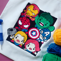 Russian poke embroidery Avengers Union canvas bag material bag handmade embroidery diy embroidery bag beginner