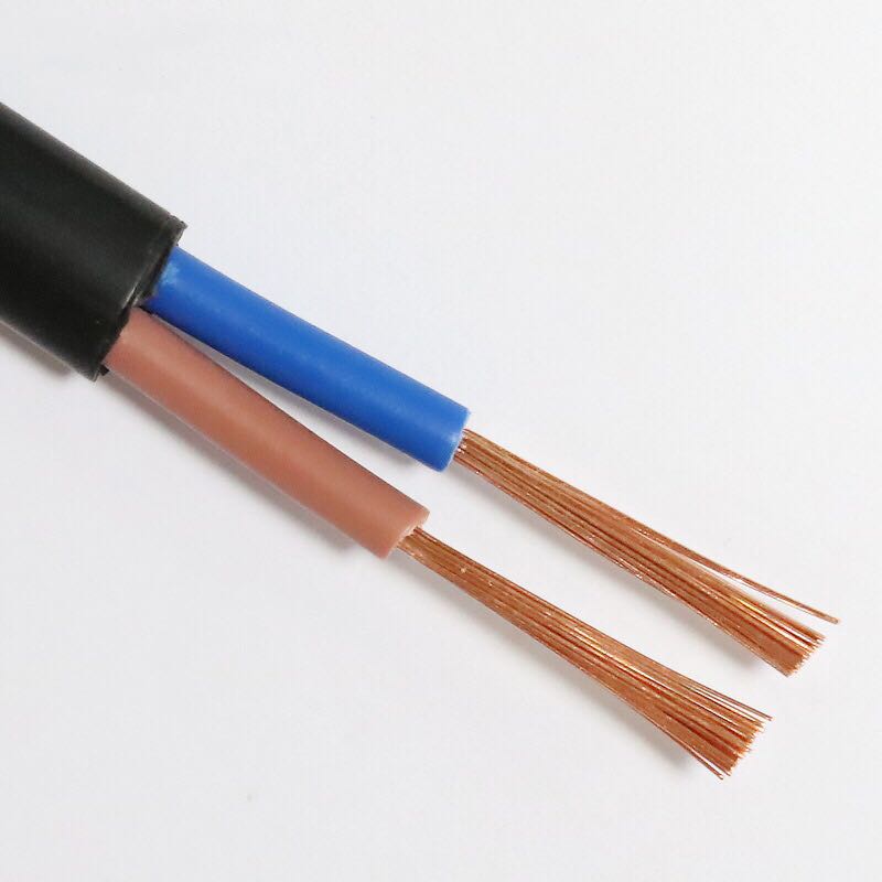 两芯电源线纯铜rvv黑皮护套线2芯1 1.5平方电线扁平电缆电线软线