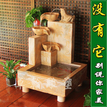 Stone carving water ornaments Sunset red lotus pond moonlight Indoor and outdoor fish farming waterscape Bluestone antique lucky floor-to-ceiling fish tank