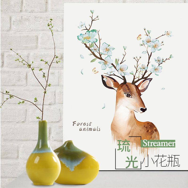 Jingdezhen ceramics sitting room small and pure and fresh flower vase contracted Nordic table bedroom adornment is placed by hand