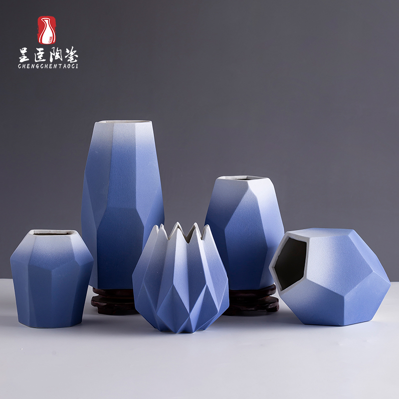 Jingdezhen ceramic Nordic vase contracted TV ark of desk of I sitting room porch creative furnishing articles dried flower vase