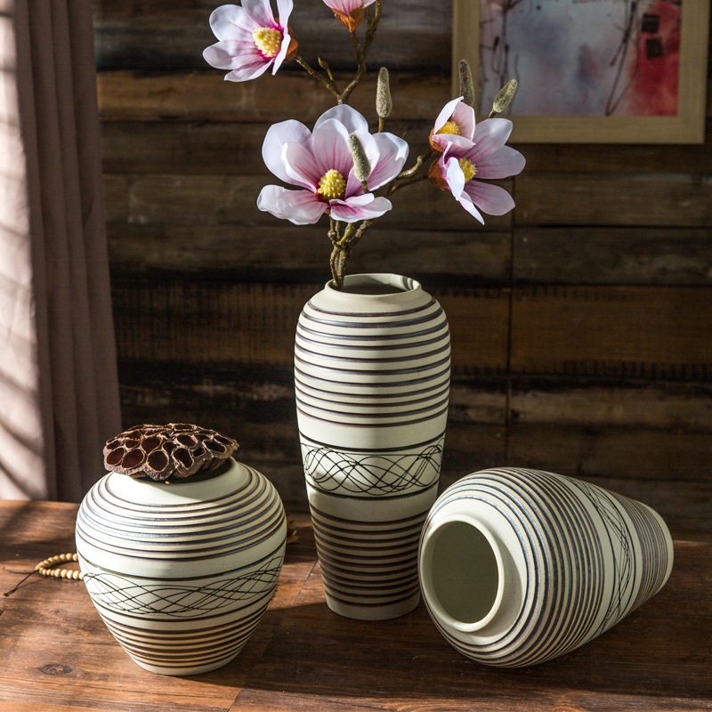 Jingdezhen porcelain vase I and contracted vase furnishing articles sitting room flower arranging dry ceramic vases, new home decoration of new Chinese style