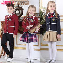 British style school suit school uniform pants set Shenzhen boys and girls kindergarten clothes spring and autumn