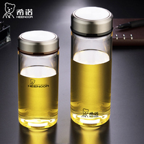 Xinuo glass thickened single layer transparent tea cup Mens business cup tea cup free printing