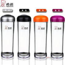 Xinuo plastic water cup Handy cup Cute cup with lid Portable student creative teacup free lettering